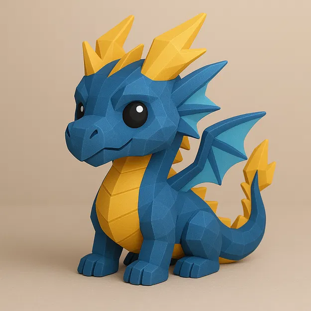 Mini Thunder Dragon – Rồng Sấm Sét mini low-poly - Image 1