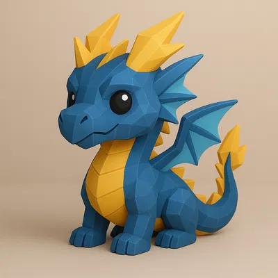 Mini Thunder Dragon – Rồng Sấm Sét mini low-poly