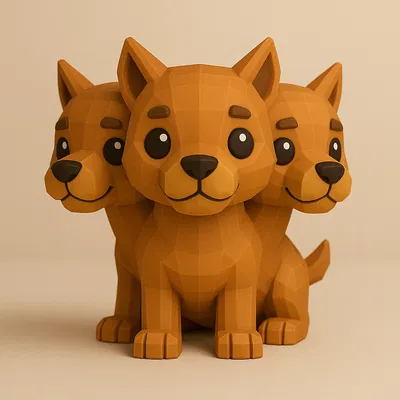Mini Cerberus – Cerberus tí hon (low-poly) trưng bày