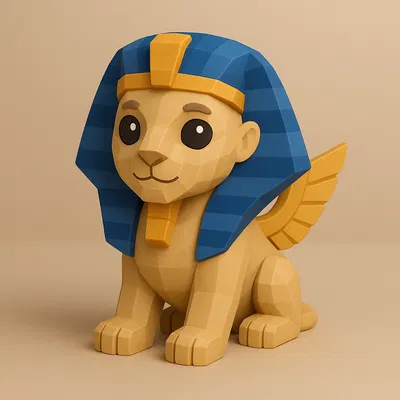 Mini Sphynx – Tượng Sphinx mini lowpoly trang trí