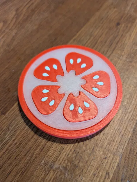 Đế lót ly cà chua kiêm đồ khui nắp chai – In 3 phần (Không MMU) - Image 1