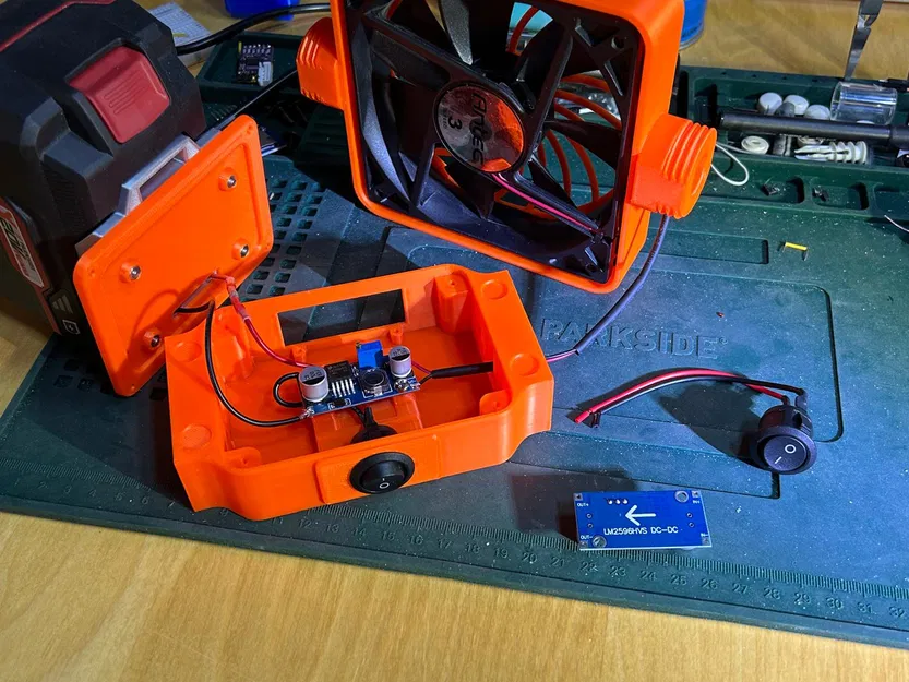 Đế và tấm lưng cho Modular Desk Fan: step down to hơn & công tắc tròn - Image 1