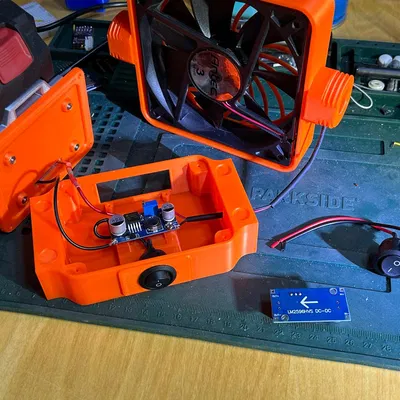 Đế và tấm lưng cho Modular Desk Fan: step down to hơn & công tắc tròn