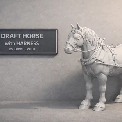 Ngựa kéo Belgian (Draught/Draft) kèm bộ Harness/Tack