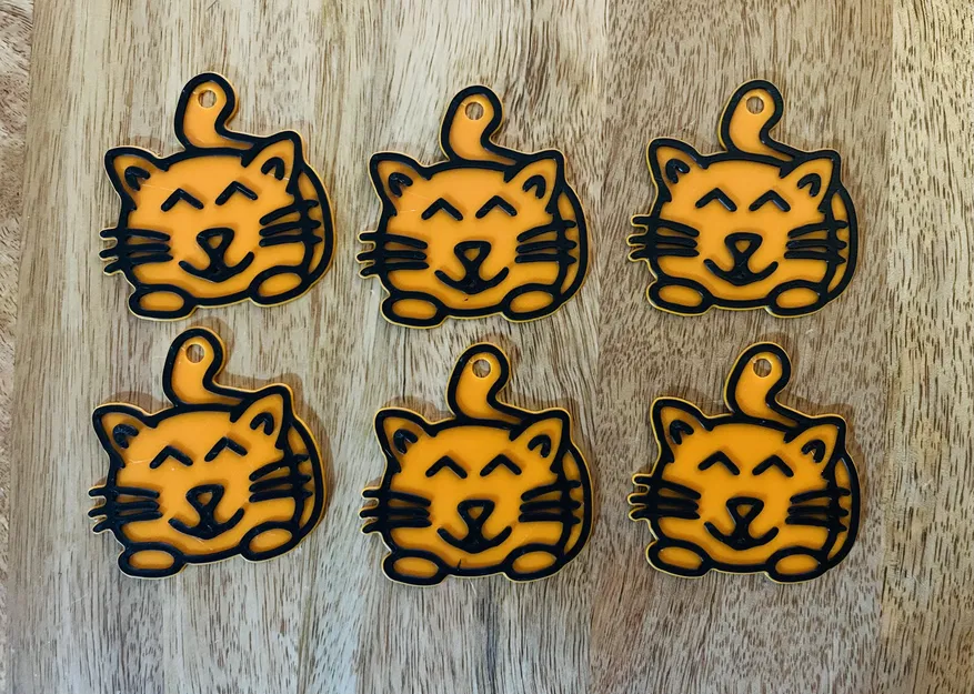 Móc Khóa Mèo Nét Phác - Image 1