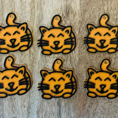 Móc Khóa Mèo Nét Phác