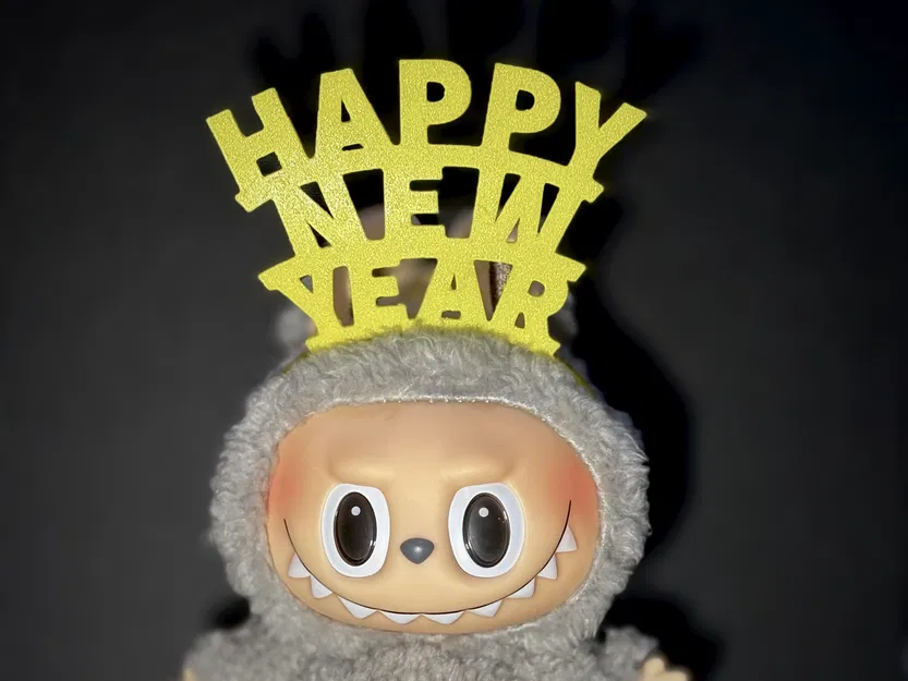 Băng đô topper “Happy New Year” cho Labubu (Spiral Vase) - Image 2