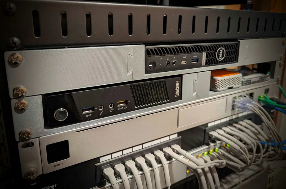 Giá đỡ rack 1U cho Micro Lenovo/Dell/HP/NUC – Khay đơn/khay đôi - Image 1