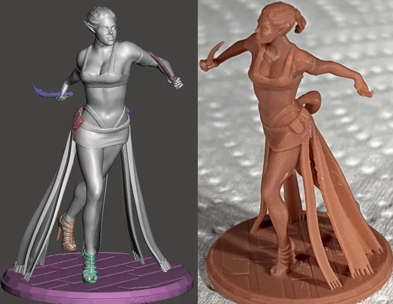 Nữ Elf Vũ Công Cầm Dao Găm (Female Dancing Elf with Daggers) - Image 1