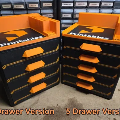 Tủ lưu trữ Gridfinity 4 ngăn kéo Gen 2 - Theme Printables