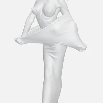 Tượng nữ bán khỏa thân mặc váy stretch (Halbnackten Frau im Strechkleid)