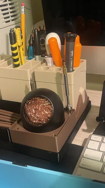 Giá đỡ bóng vệ sinh mũi hàn & khay giữ mũi hàn Pinecil (Gridfinity 2x2) - Image 2