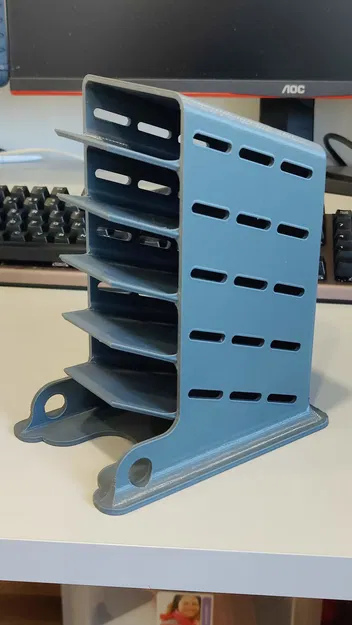 Kệ/khay Multi-Slot Power Bank Holder/Organizer (5 khe) in 3D - Image 3