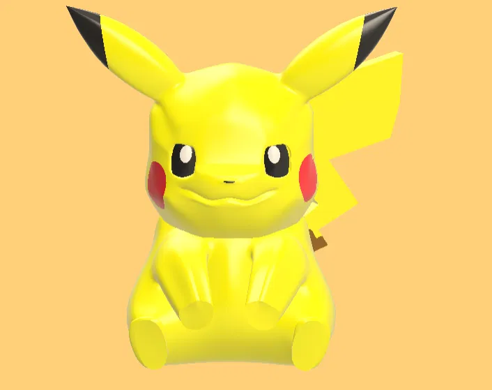 Tượng Pikachu Dễ Thương – 3D Print Dễ | Không Cần Supports - Image 1