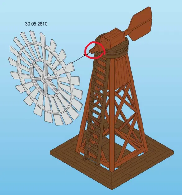 Trục thay thế cho cối xay gió Playmobil Western (Replacement shaft) - Image 2