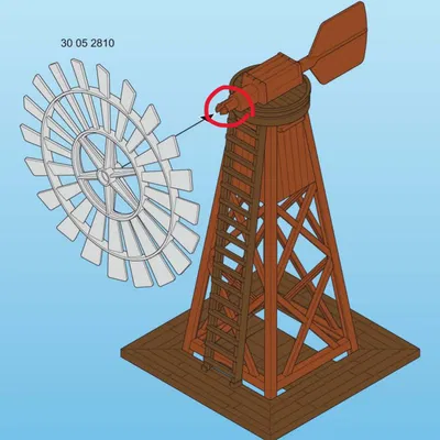 Trục thay thế cho cối xay gió Playmobil Western (Replacement shaft)