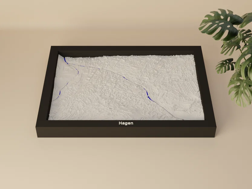 Hagen, Germany - 3D Miniature (Mô hình địa hình in 3D) - Image 1