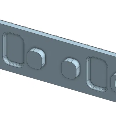 Ốp rail MLOK bản rộng 2 Slot – Diamond Grip Texture