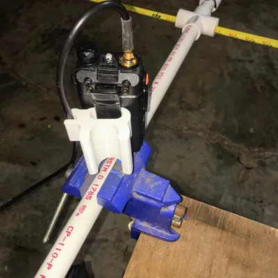 Giá gắn HT Radio cho Yagi tape measure trên ống PVC 1/2"