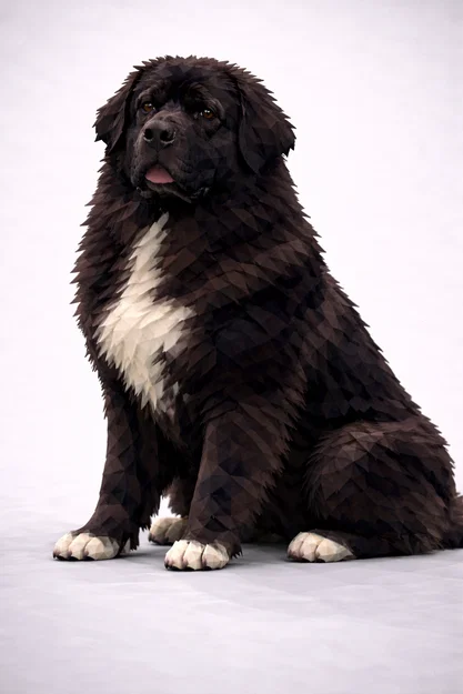 Chó Newfoundland Low Poly - Image 1