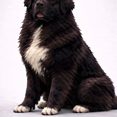 Chó Newfoundland Low Poly
