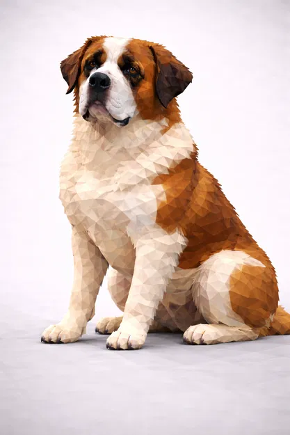 Chó St. Bernard Low Poly - Image 1