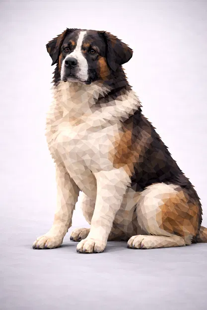 Chó Aidi Low Poly - Image 1