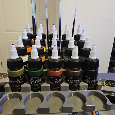 Kệ sơn 30ml (paint-rack-30ml) tích hợp chỗ để cọ