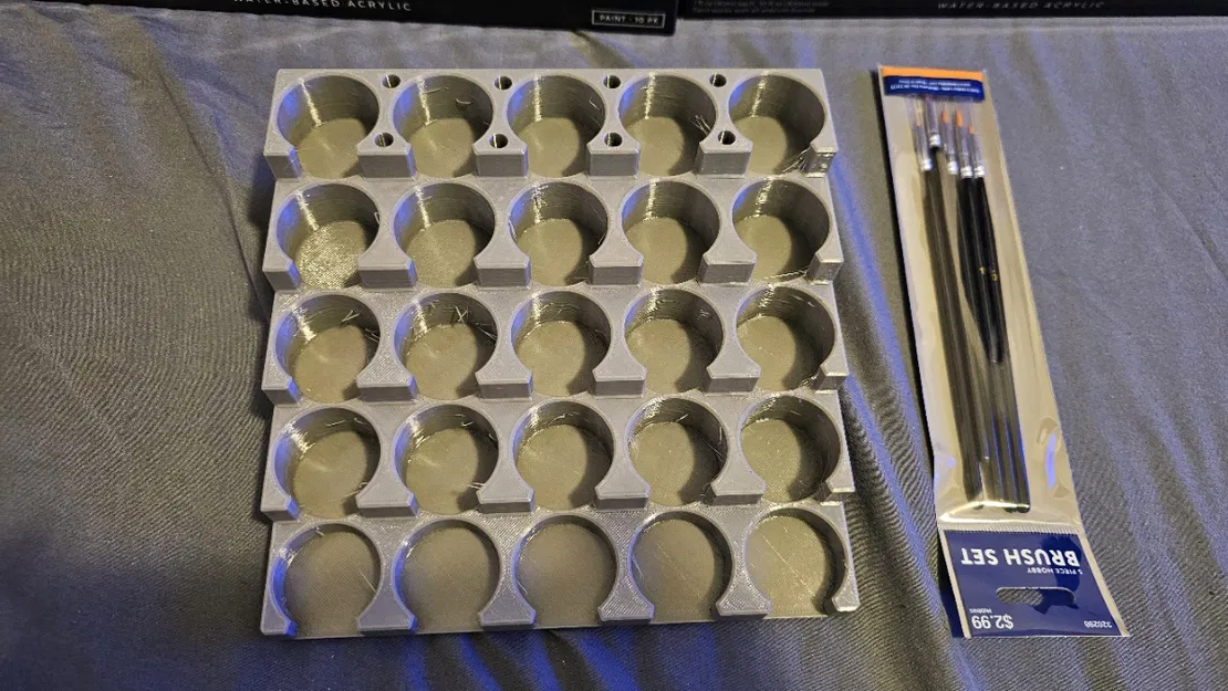 Kệ sơn 30ml (paint-rack-30ml) tích hợp chỗ để cọ - Image 3