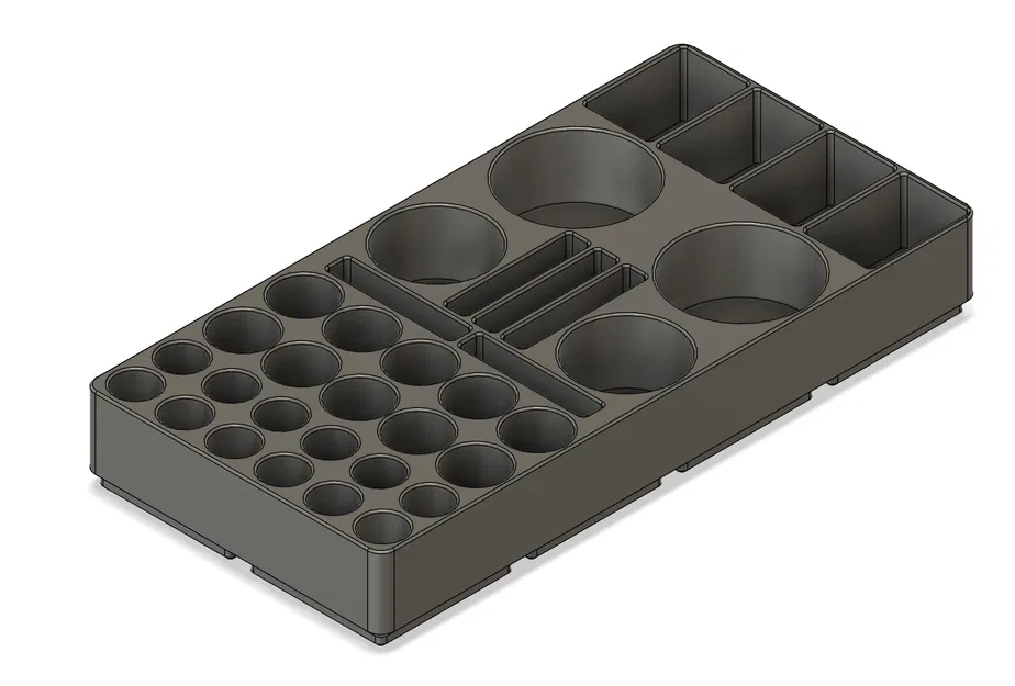 Gridfinity | Khay pin | AA, AAA, C, D, 9V & CR2032 - Image 1