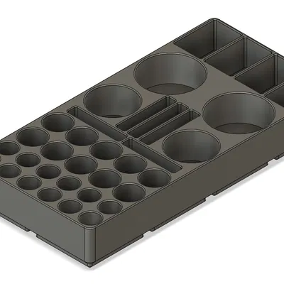 Gridfinity | Khay pin | AA, AAA, C, D, 9V & CR2032