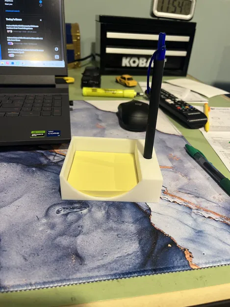 Đế để bàn tối giản – Khay Post-it & giá cắm bút - Image 1