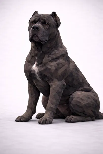 Chó Cane Corso Low Poly - Image 1