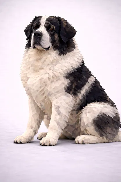 Chó Pyrenean Mastiff Low Poly - Image 1