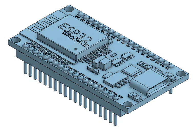 Mô hình 3D module phát triển ESP32 (ESP32 dev-module 3d model) - Image 1