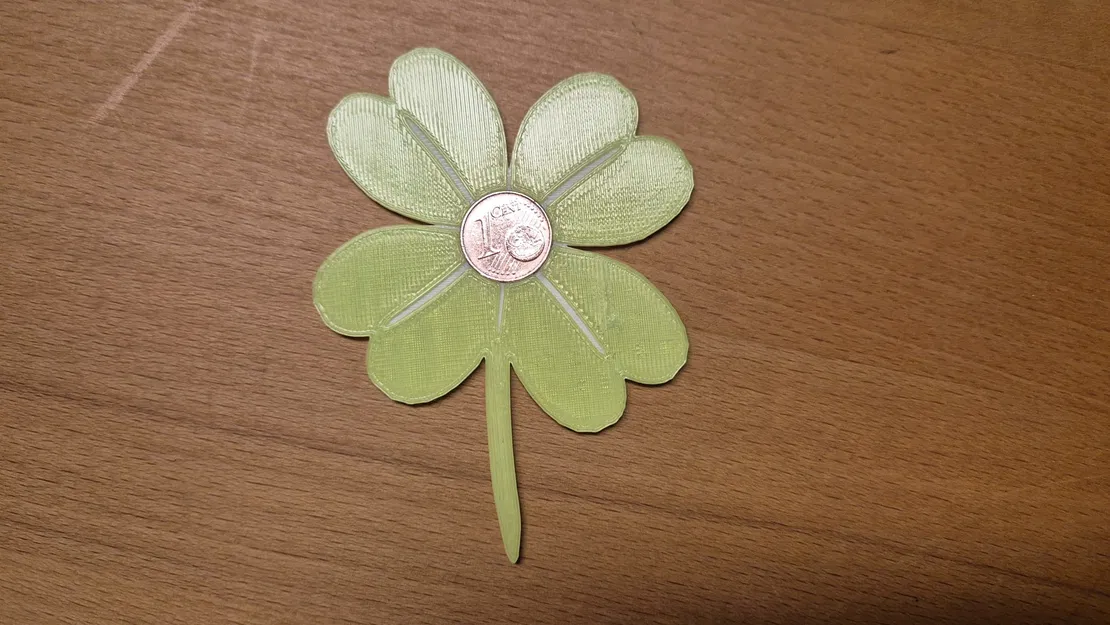 Bùa may mắn kèm đồng xu 1 cent (cỏ bốn lá may mắn) - Image 1