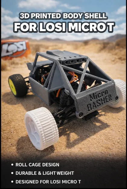 LOSI Micro T - Vỏ Roll Cage / Basher RC Shell In 3D - Image 1