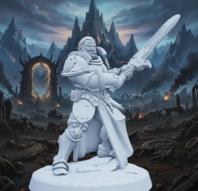 Vanquisher Whammer – Chiến Binh Thiên Giới Cầm Đại Kiếm (32mm) - Image 1