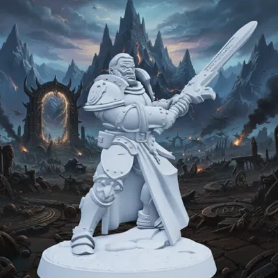 Vanquisher Whammer – Chiến Binh Thiên Giới Cầm Đại Kiếm (32mm)