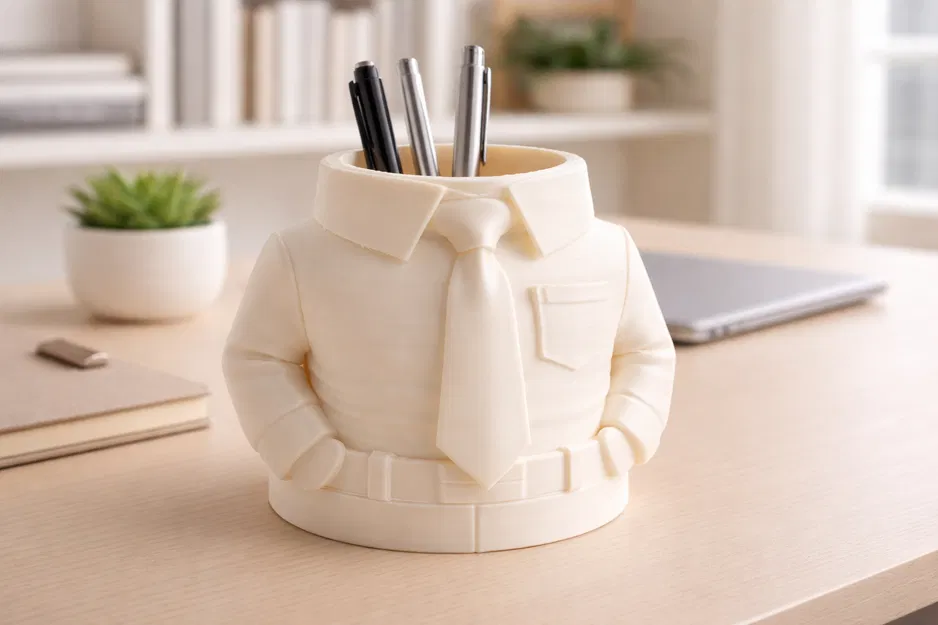 Ống Cắm Bút Áo Sơ Mi & Cà Vạt – Desk Organizer In 3D | Dễ In, Ít Supports - Image 1