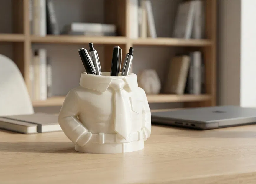 Ống Cắm Bút Áo Sơ Mi & Cà Vạt – Desk Organizer In 3D | Dễ In, Ít Supports - Image 3