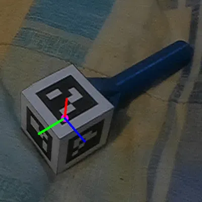 Tay cầm khối lập phương tag ArUco 3D