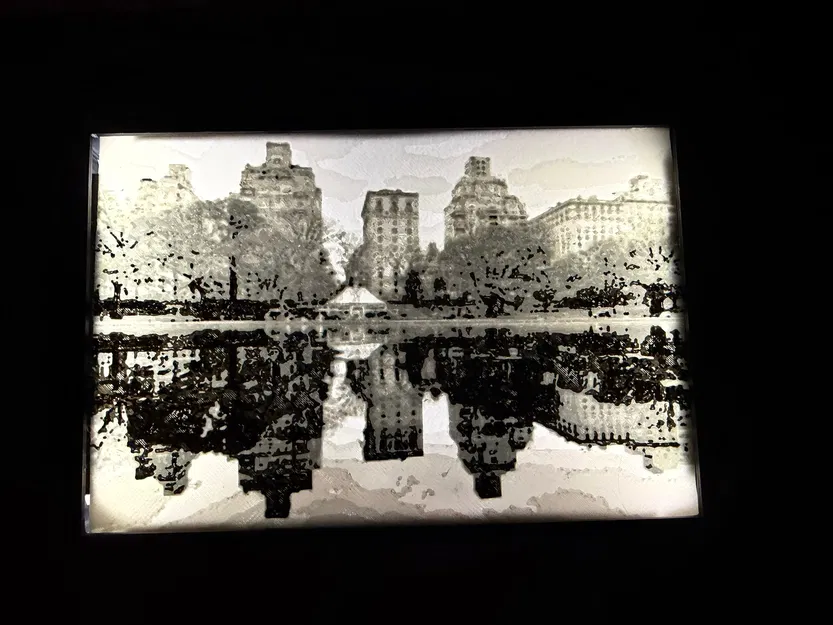 NYC back lit – HueForge light box (Central Park reflection) - Image 1