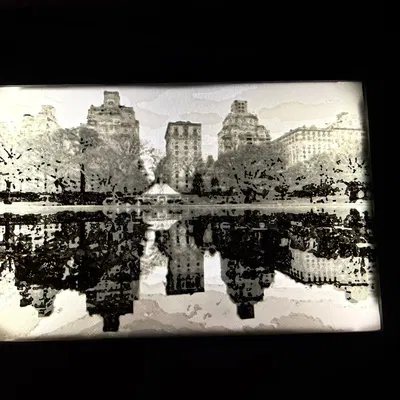 NYC back lit – HueForge light box (Central Park reflection)
