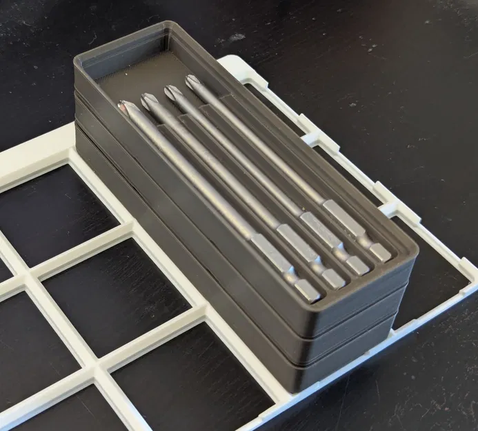 Khay Gridfinity đựng bộ bit driver shank lục giác dài (xếp chồng) 100mm - Image 1