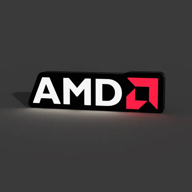 Hộp Đèn LED Lightbox Logo AMD (AMD Logo Lightbox LED Lamp) - Image 1