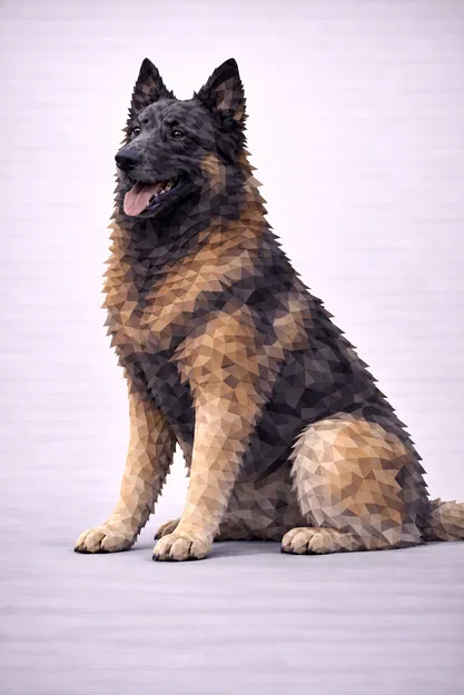 Belgian Shepherd Low Poly - Image 1