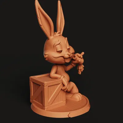 Tượng Thỏ Hoạt Hình Cổ Điển | Thỏ Hoài Niệm Tựa Thùng | Fan Art