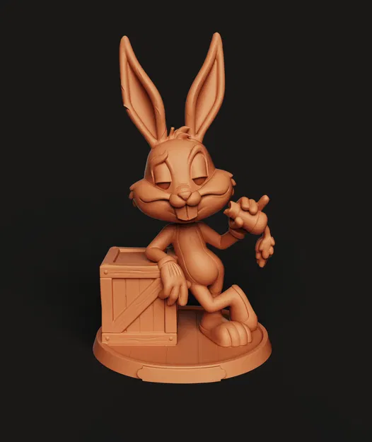 Tượng Thỏ Hoạt Hình Cổ Điển | Thỏ Hoài Niệm Tựa Thùng | Fan Art - Image 3