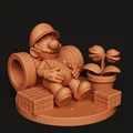 Diorama Mario Ngủ 3D – Ống Xanh & Gạch Super Mario (Nintendo STL) - Thumbnail 3